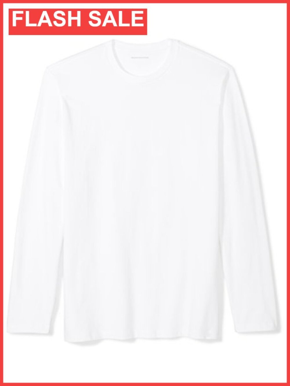 Men's Regular-Fit Crewneck Long-Sleeve T-Shirt Lightweight Cotton Jersey